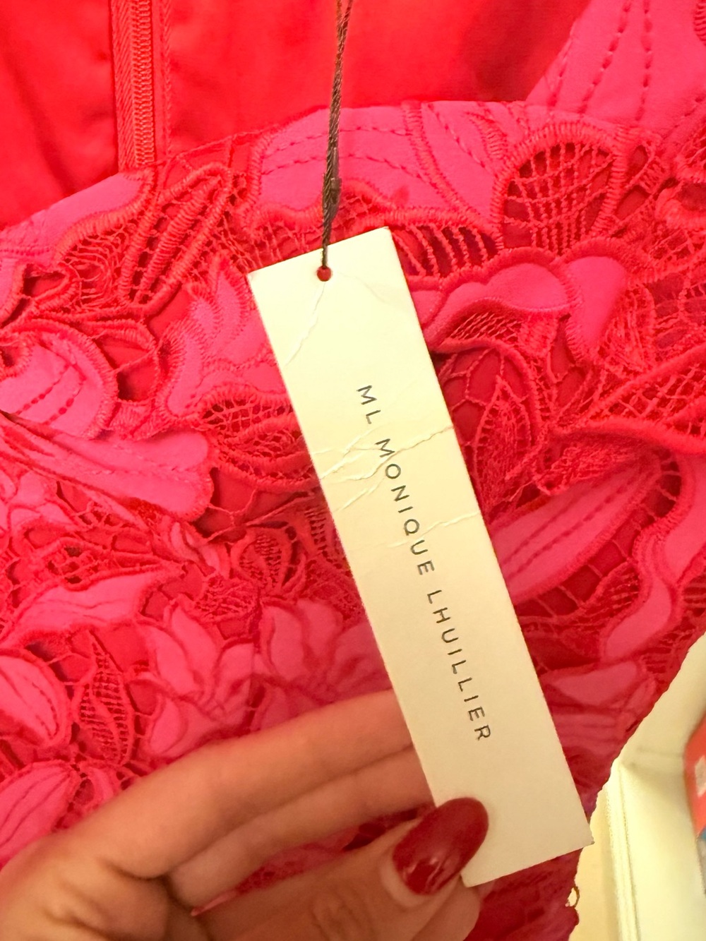 REVOLVEElegant Red Floral Lace Women's Dress - Picture 5 of 5
